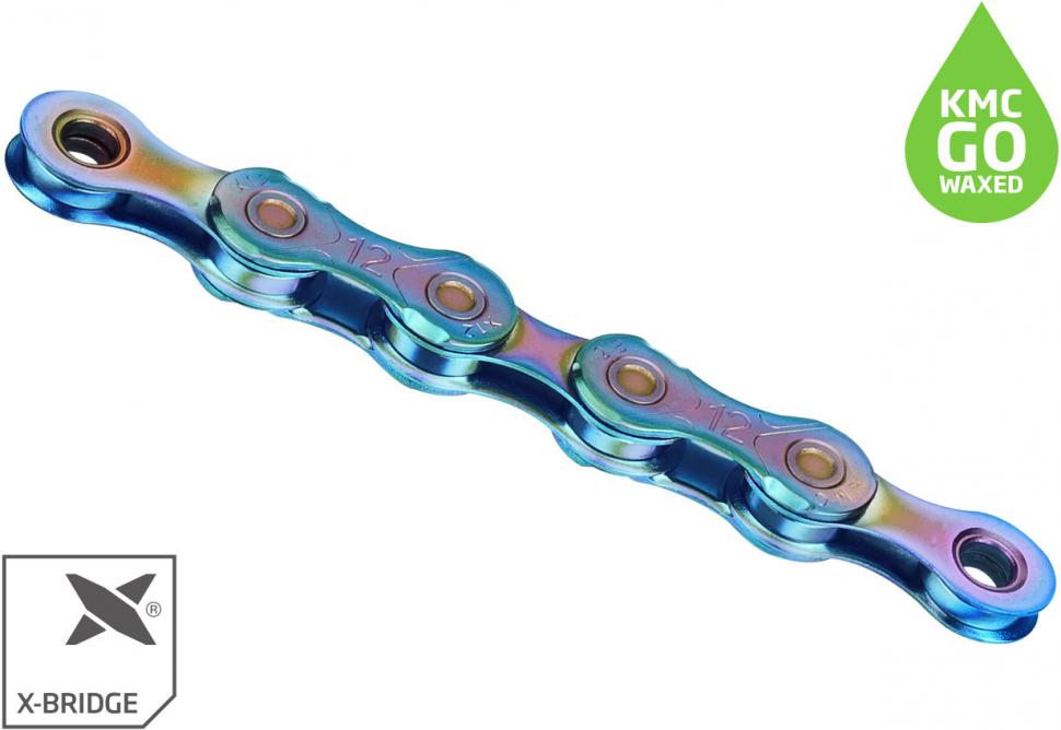 Цепь 126 зв. 1/2"x11/128 KMC X12 NPNP Waxed Chain, Aurora Blue
