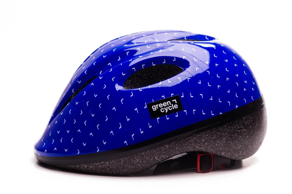 Шлем детский Green Cycle FLASH размер 50-54см сине-белый лак