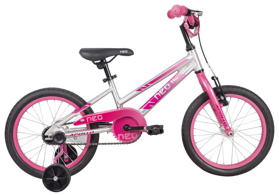 Велосипед 16" Apollo NEO girls Brushed Alloy / Pink / Dark...