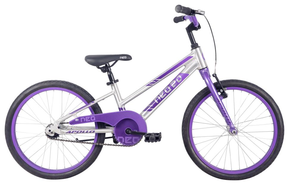 Велосипед 20" Apollo NEO girls Brushed Alloy / Lavender /...