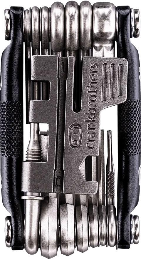 Мультитул Crankbrothers M20, 2/2.5/3/4/5/6/8мм, T10/Т25, Phillips #1/2, flat #1, инструмент для бескамерных шин ключи для спиц, выжимка цепи, черный