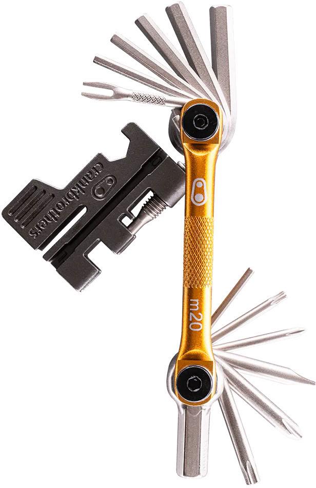 Мультитул Crankbrothers M20, 2/2.5/3/4/5/6/8мм, T10/Т25, Phillips #1/2, flat #1, инструмент для бескамерных шин ключи для спиц, выжимка цепи, черный