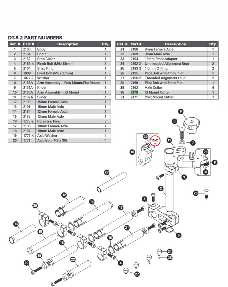 Фреза Park Tool 2179 для торцовки крепления дискового тормоза,Is Mount для DT-5.2